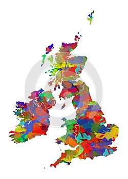 Great Britain Watercolor Map