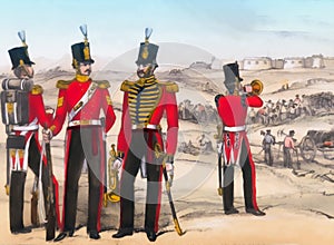 Great Britian soldiers 1850`s. Digital Illustration