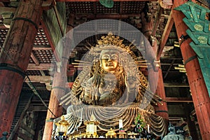 The Great Buddha Daibutsu, 17th century replacement of an 8th century sculpture, Todai-ji, Nara, Kansai, Japan