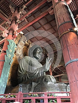 The Great Buddha Daibutsu in the main hall at Todai ji Temple