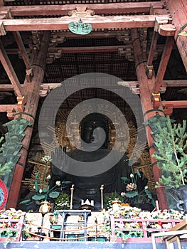 The Great Buddha Daibutsu in the main hall at Todai ji Temple