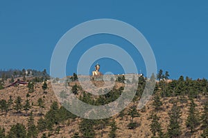 Great Buddha Dordenma, a giant golden golden Shakyamuni Buddha statue in the mountains of Thimphu, Bhutan