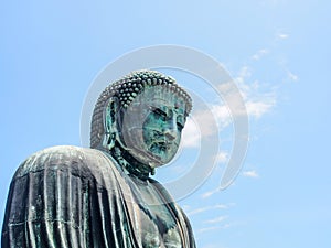 The great Buddha of Kamakura with blue sky, Japan