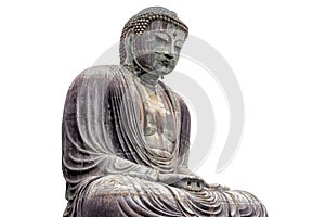 The Great Buddha of Kamakura Japan isolated on white background