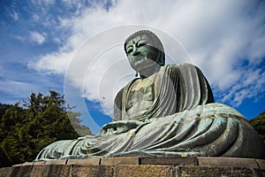 The Great Buddha Statue Daibutsu in Kamakura, Japan.