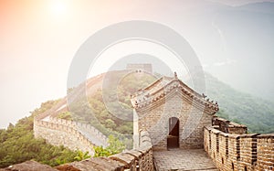 Great Chinese Wall in yellow tone in Beijing, China