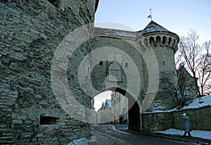The Great Coastal Gate in the city wall of Tallinn, Estonia