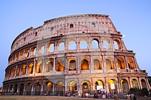 Great Colosseum at dusk, Rome, Italy