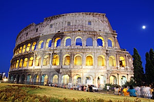 Great Colosseum at dusk, Rome, Italy