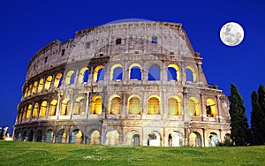 Great Colosseum at dusk, Rome, Italy