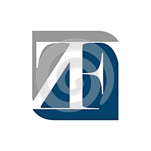 Great Combine of Initial Letter ZF Logo Design Vector
