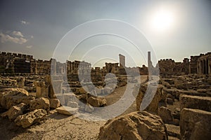 The Great Court of ancient Heliopolis. Baalbek, Bekaa Valley, Lebanon