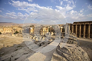 The Great Court of ancient Heliopolis. Baalbek, Lebanon
