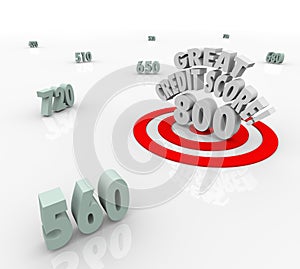 Great Credit Score Numbers Target High Rating Loan Borrow