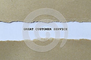 great customer service on white paper