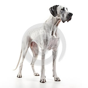 Great Dane breed dog isolated on a clean white background