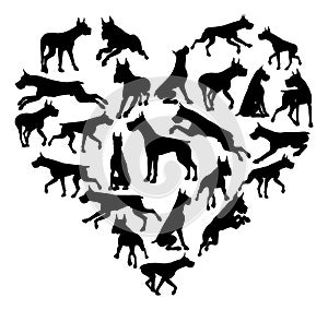 Great Dane Dog Heart Silhouette Concept