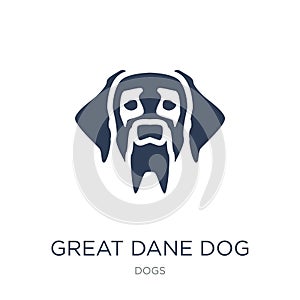 Great Dane dog icon. Trendy flat vector Great Dane dog icon on w