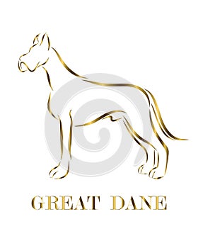 Great Dane dog line art eps 10