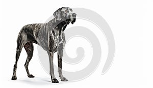 Great Dane dog in relaxation mood on isolated white background
