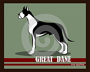 Great Dane dog vintage vector eps 10