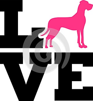 Great Dane Love silhouette