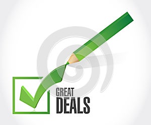 great deals check mark sign concept