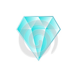 Great design of the big light blue diamond on a white background