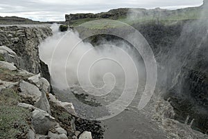 Great Dettifoss waterfall in Iceland photo