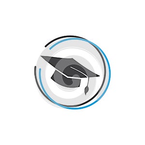 great education logo design a book and graduation cap vector illustration