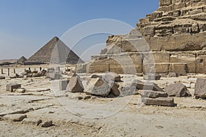 Great Egyptian pyramids in Giza, Cairo