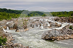 Great Falls is a series of rapids and waterfalls on the Potomac River in Virginia