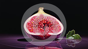 The Great Fig: A Hyperrealistic Painting In Shades Of Purple