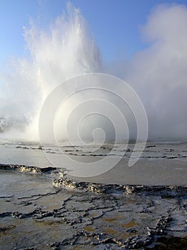 Great Fountain Geyser during eruption, Yellowstone