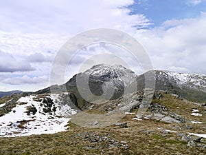 Great Gable in light snow, Lake District