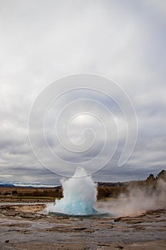 great geyser erupts in Iceland