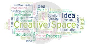 Creative Space word cloud, made with text only