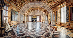 The Great Hall in Frederiksborg Castle Interior - Hillerod, Denmark