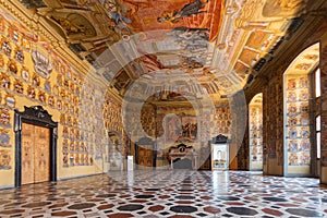 The great hall in the Landhaus of Klagenfurt, Austria