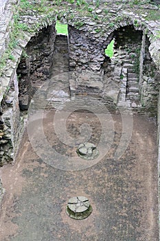 The Great Hall, Middleham Castle, Middleham, near Ripon in Wensleydale, North Yorkshire, England, UK