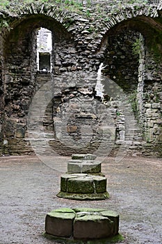 The Great Hall, Middleham Castle, Middleham, near Ripon in Wensleydale, North Yorkshire, England, UK