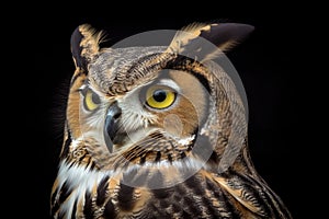 Great horned owl bird. Generate Ai