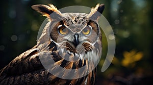 Great Horned Owl Celebrity Portrait AI Generated