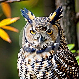 Great Horned Owl, overseeing his domain with a steely demeanor