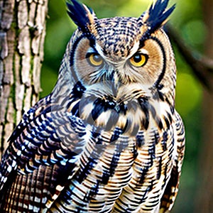 Great Horned Owl, overseeing his domain with a steely gaze.