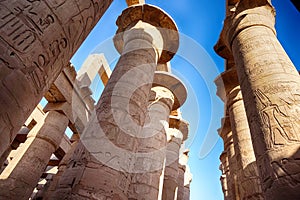 Great Hypostyle Hall and clouds at the Temples of Karnak