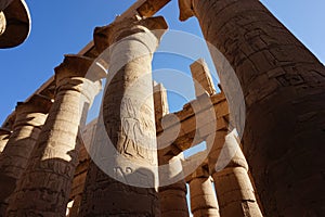 Great Hypostyle Hall and clouds at the Temples of Karnak