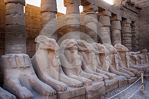 Great Hypostyle Hall and clouds at the Temples of Karnak