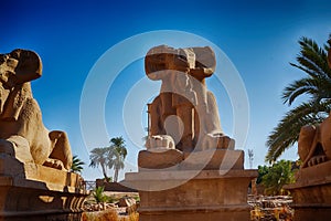 Great Hypostyle Hall and clouds at the Temples of Karnak