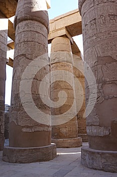 Great Hypostyle Hall and clouds at the Temples of Karnak